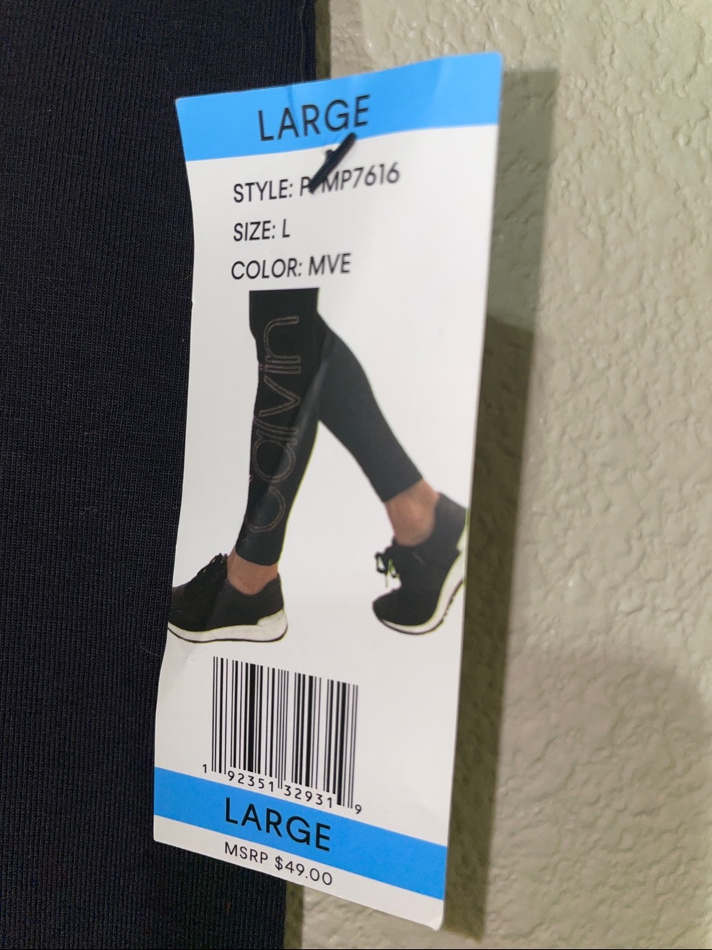 BNWT Calvin Klein Black & metallic Logo Legging Size L, 90% cotton,10% spandex